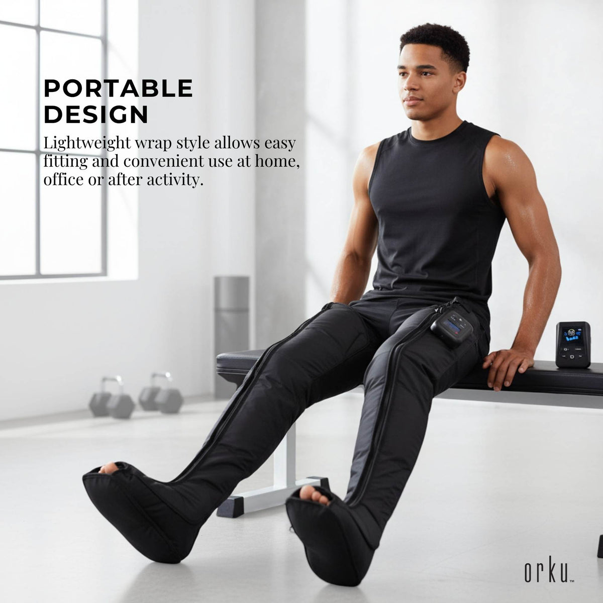 Orku Cordless Full Leg Air Compression Massager Boots Rechargeable - Set of 2
