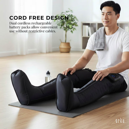 Orku Cordless Full Leg Air Compression Massager Boots Rechargeable - Set of 2