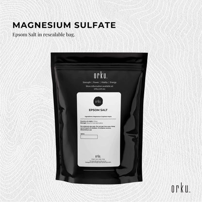 Orku Epsom Salt Magnesium Sulphate - Natural Bath Salts Skin Foot Body Care