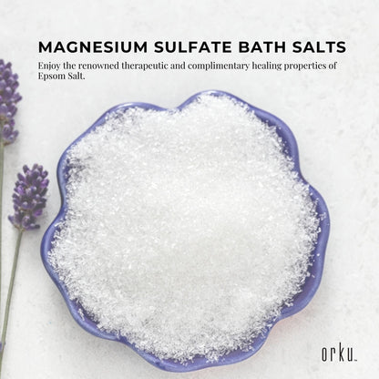 Orku Epsom Salt Magnesium Sulphate - Natural Bath Salts Skin Foot Body Care