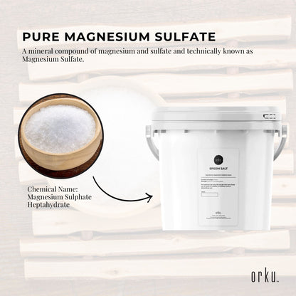 Orku Epsom Salt Tubs - Magnesium Sulphate Bath Feet Body Skin Care Sulfate