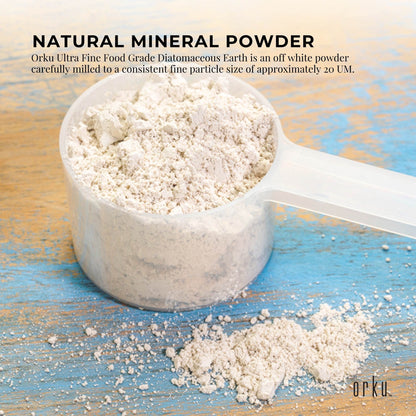 Orku Fine Diatomaceous Earth Tubs - Food Grade Fossil Shell Flour Powder