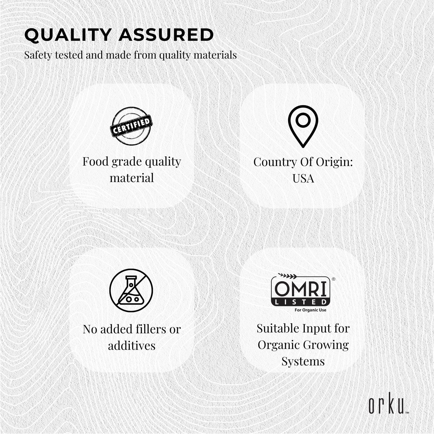 Orku Fine Diatomaceous Earth Tubs - Food Grade Fossil Shell Flour Powder