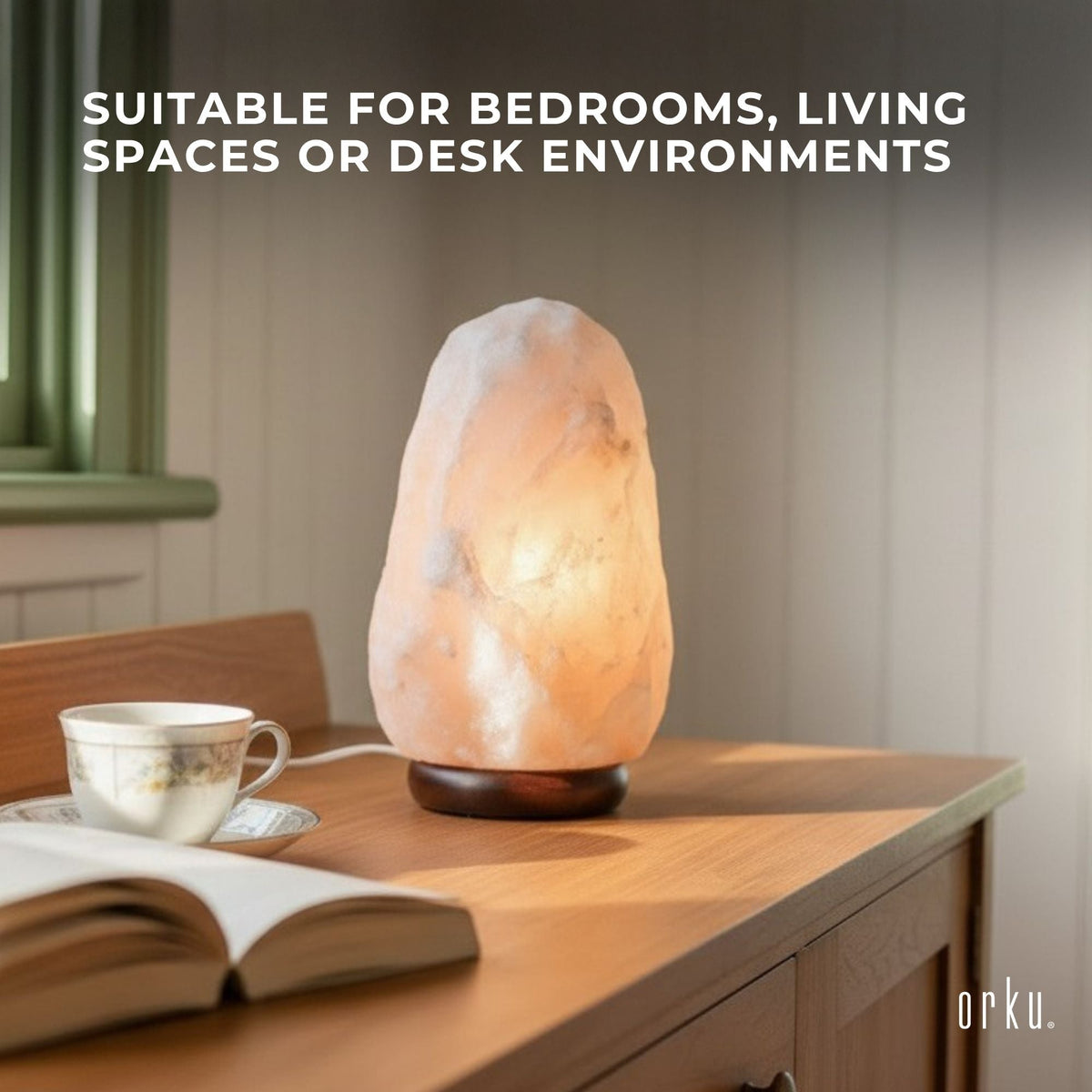 Orku 2-3Kg Himalayan White Salt Lamp - Natural Rock Shape Night Light