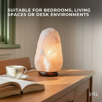 Orku 2-3Kg Himalayan White Salt Lamp - Natural Rock Shape Night Light