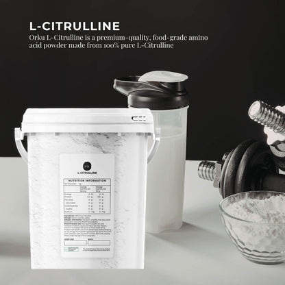 Orku L-Citrulline Powder Tub - Pure Unflavoured Food Grade Amino Acid