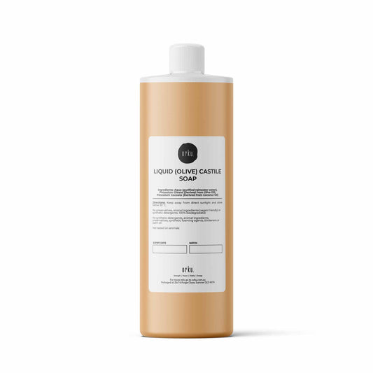 Orku Liquid Castile Soap - Pure Unscented Natural Olive Oil Base Concentrate