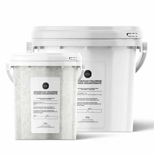 Orku Magnesium Chloride Flakes Hexahydrate Tubs - FCC USP Spec Bath Salts