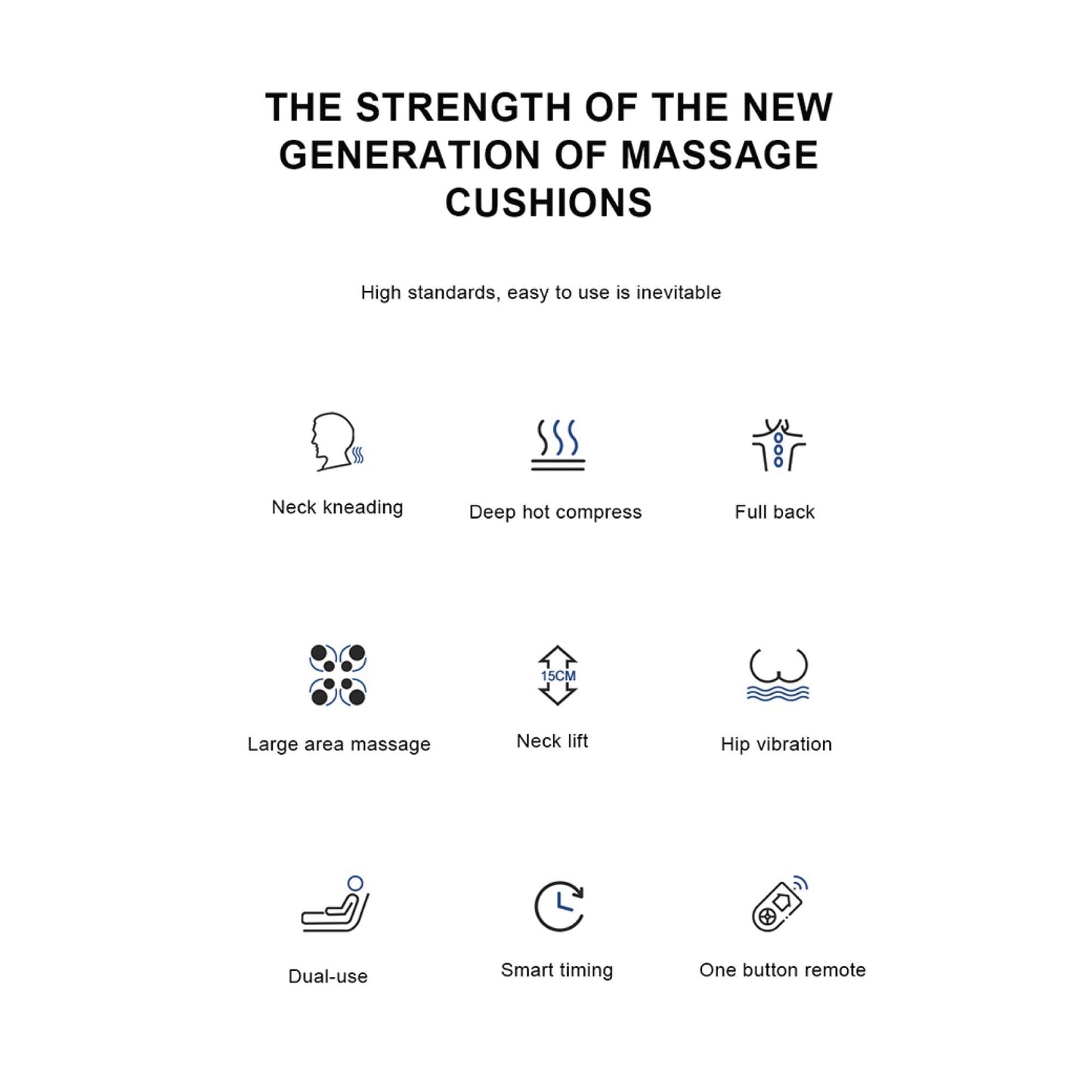 Orku Massager Cushion - Chair Seat Kneading Shiatsu Heat Massage Portable Car