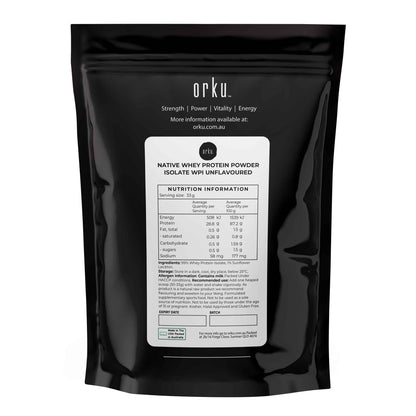 Orku Native Whey Protein Isolate Powder - Unflavoured WPI