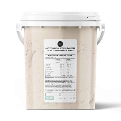 Orku Native Whey Protein Isolate Powder - Unflavoured WPI Bucket