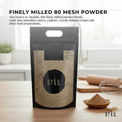 Orku Organic Amla Powder - Indian Gooseberry Amalaki Fruit Powder Bags