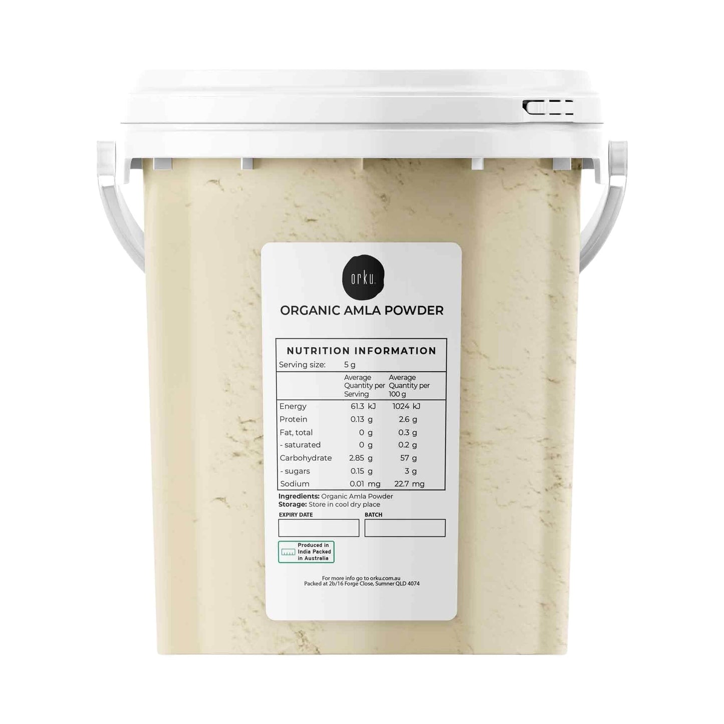 Orku Organic Amla Powder - Indian Gooseberry Amalaki Fruit Powder Tubs