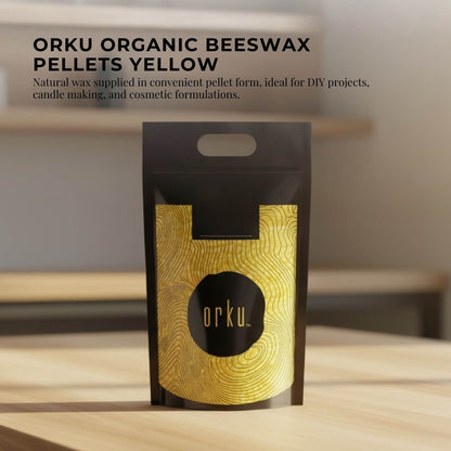 Orku Organic Beeswax Pellets Yellow - Cosmetic Grade Pure Bees Wax Pastilles