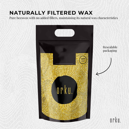 Orku Organic Beeswax Pellets Yellow - Cosmetic Grade Pure Bees Wax Pastilles