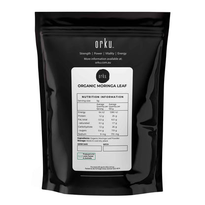 Orku Organic Moringa Leaf Powder - Food Grade Oleifera Drumstick Leaf