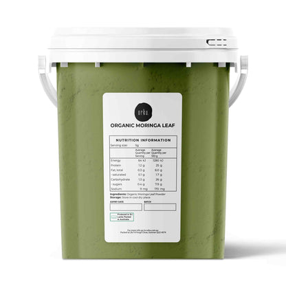 Orku Organic Moringa Leaf Powder Tub - Food Grade Oleifera Drumstick Leaf