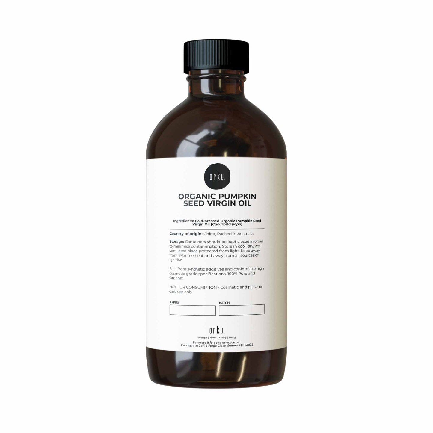 Orku Organic Pumpkin Seed Oil – Virgin Cold Pressed Unrefined Cosmetic Grade
