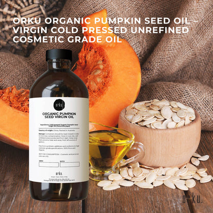 Orku Organic Pumpkin Seed Oil – Virgin Cold Pressed Unrefined Cosmetic Grade