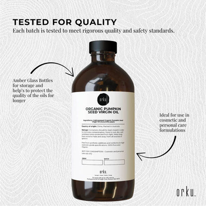 Orku Organic Pumpkin Seed Oil – Virgin Cold Pressed Unrefined Cosmetic Grade