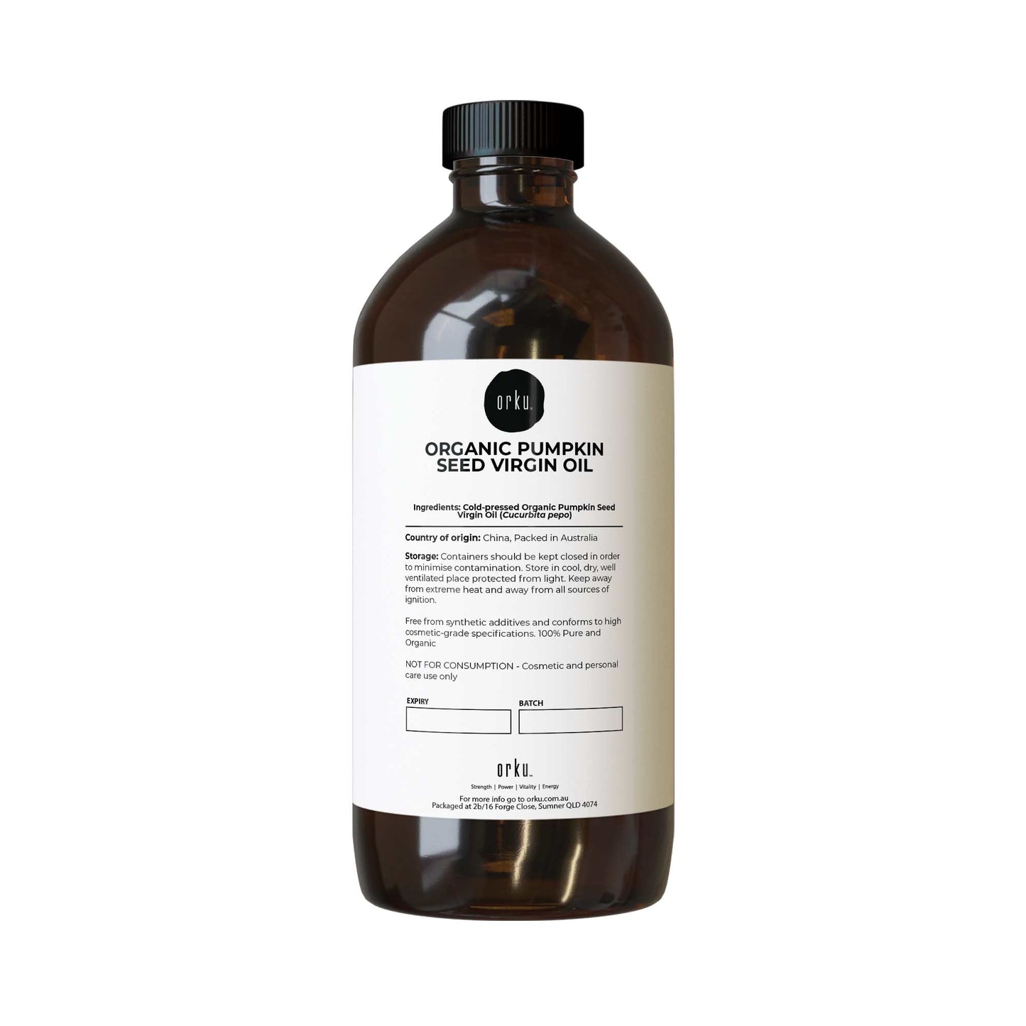 Orku Organic Pumpkin Seed Oil – Virgin Cold Pressed Unrefined Cosmetic Grade