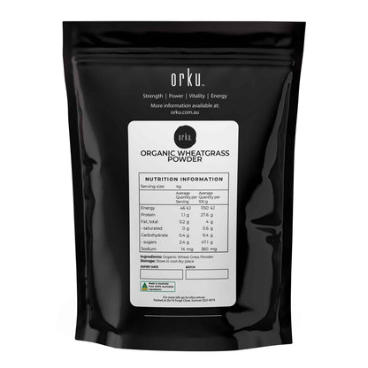 Orku Organic Wheatgrass Powder - 100% Pure Wheat Grass Leaf Superfood