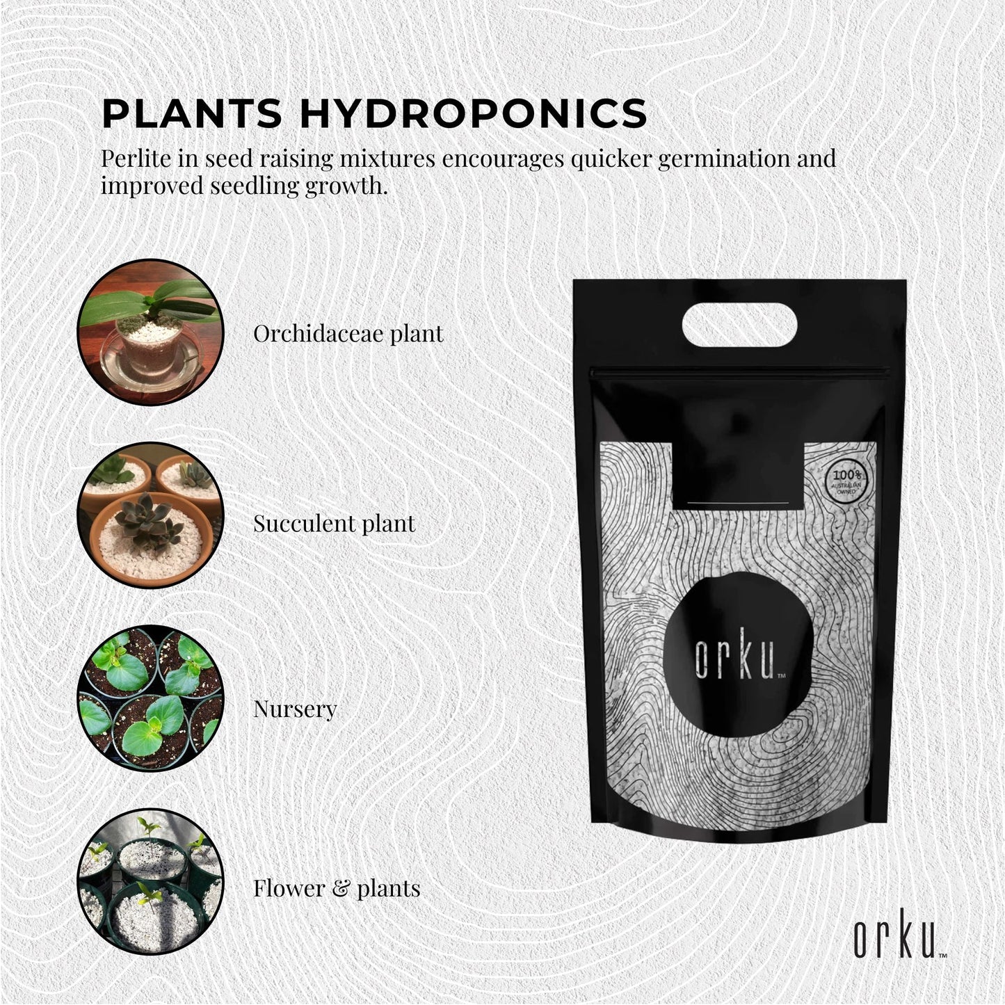 Orku Perlite Coarse Premium Soil Expanded Medium Plants Hydroponics Bulk