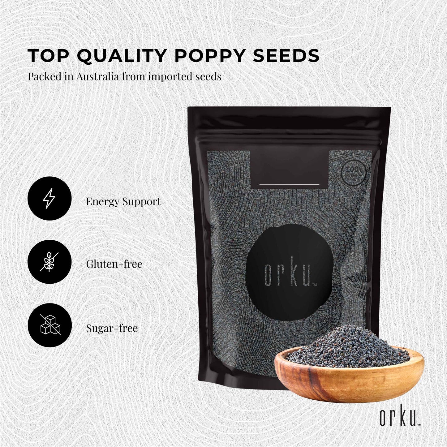 Orku Poppy Seeds Unwashed Papaver Somniferum For Baking and Decorating