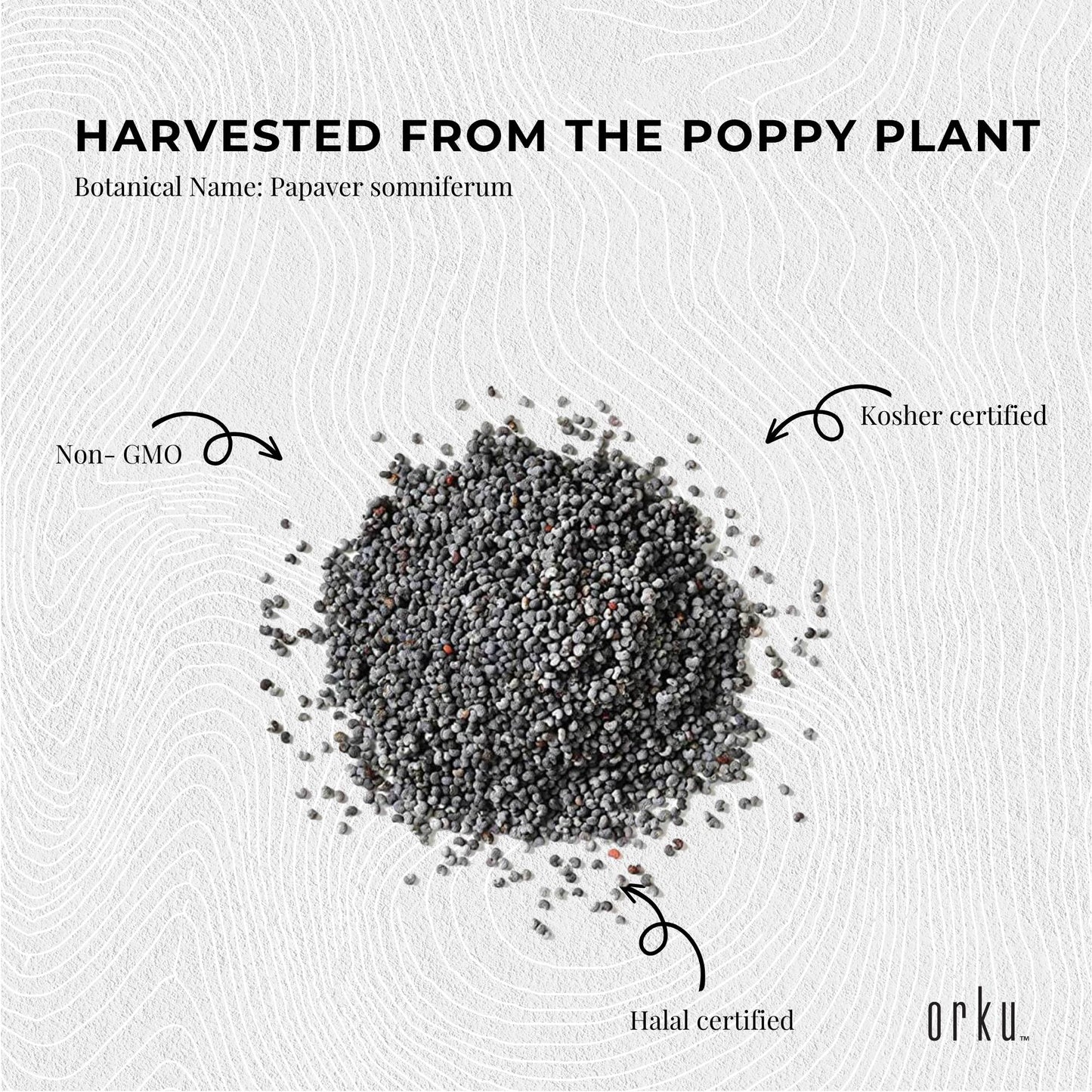 Orku Poppy Seeds Unwashed Papaver Somniferum For Baking and Decorating