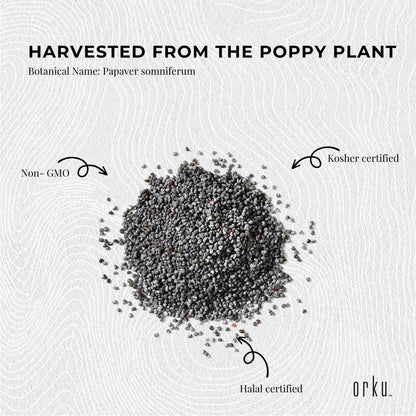 Orku Poppy Seeds Unwashed Papaver Somniferum For Baking and Decorating