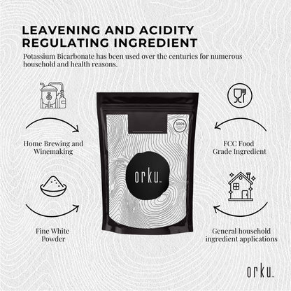 Orku Potassium Bicarbonate Powder FCC Food Grade - Baking Brewing Bulk
