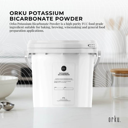 Orku Potassium Bicarbonate Powder Tubs FCC Food Grade - Baking Brewing Bulk