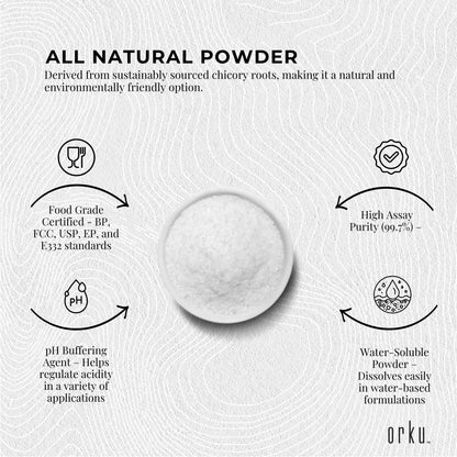 Orku Potassium Citrate Food Grade - Granular BP USP FCC E332 Additive