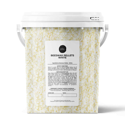 Orku Pure Beeswax Pellets White BP Grade Refined Beads - Candle Cosmetic Tubs