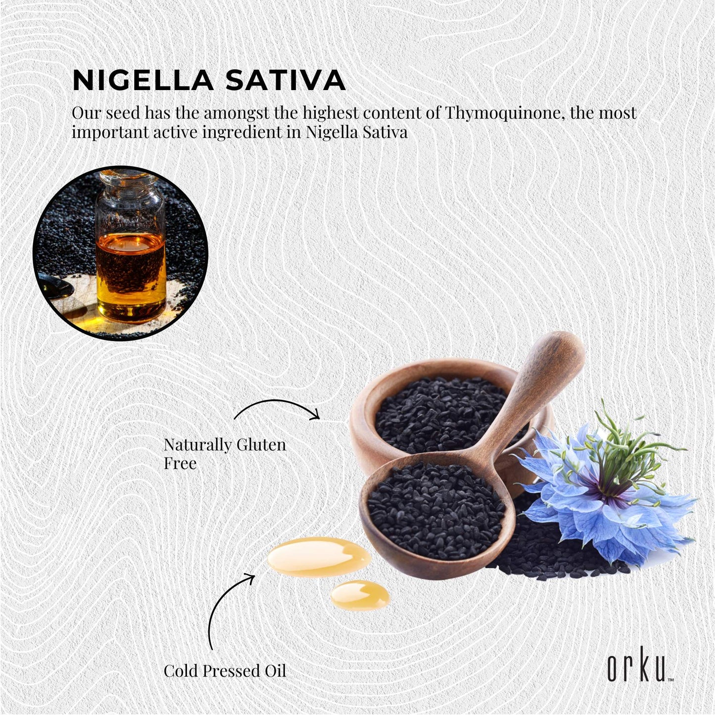 Orku Black Seed Oil Pure Cold Pressed 100% Ethiopian Nigella Sativa Cumin