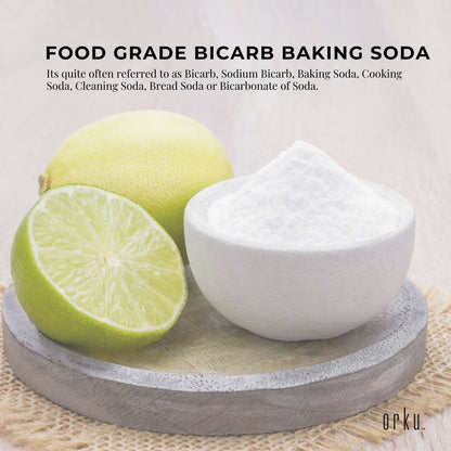 Orku Sodium Bicarbonate Food Grade - Baking Soda Aluminium Free Powder Bulk