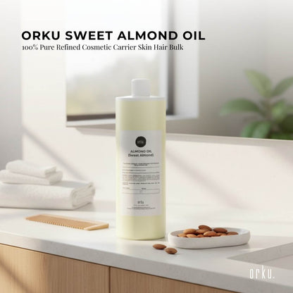Orku Sweet Almond Oil 100% Pure Refined Cosmetic Carrier Skin Hair Bulk
