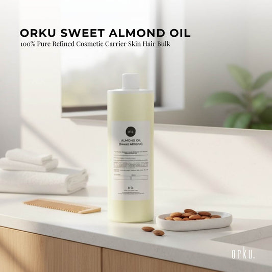 Orku Sweet Almond Oil 100% Pure Refined Cosmetic Carrier Skin Hair Bulk