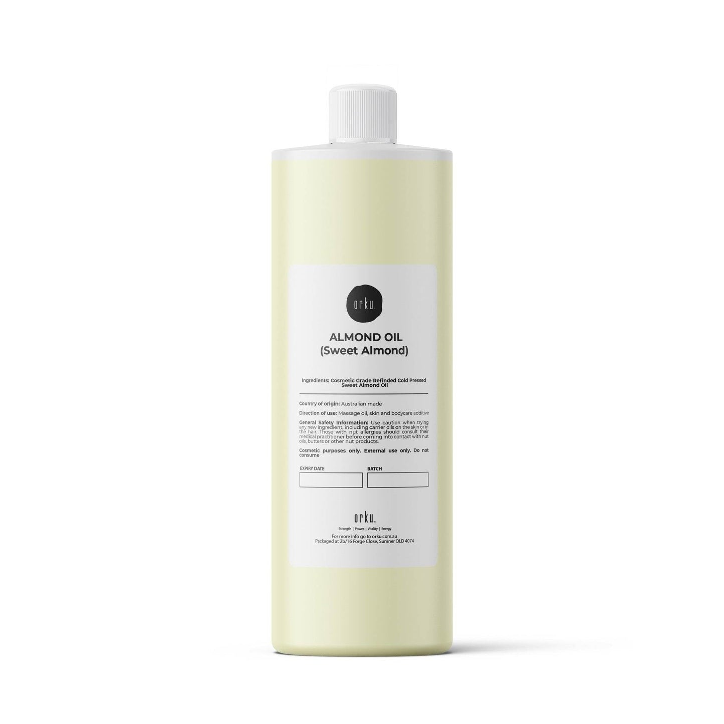 Orku Sweet Almond Oil 100% Pure Refined Cosmetic Carrier Skin Hair Bulk
