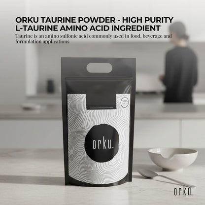 Orku Taurine Powder - High Purity L-Taurine Amino Acid Ingredient Bulk