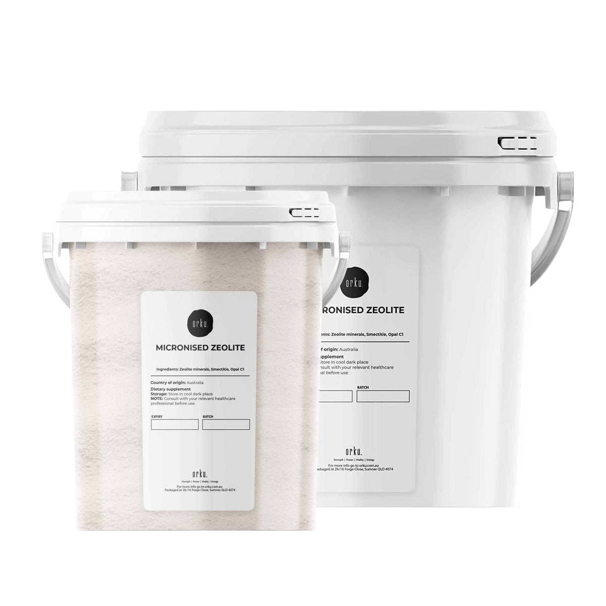 Orku Ultrafine Micronised Zeolite Powder Tubs - Natural Clinoptilolite Mineral