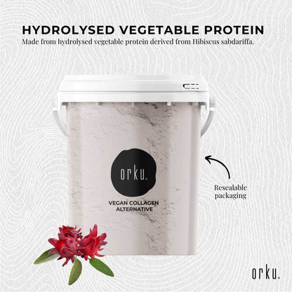 Orku Vegan Collagen Plant Based Alternative Powder Hydrolysed Protein Tub