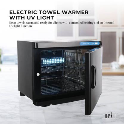 Orku 23L UV Disinfection Electric Towel Warmer Cabinet Salon Spa Black