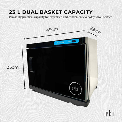 Orku 23L UV Disinfection Electric Towel Warmer Cabinet Salon Spa Black