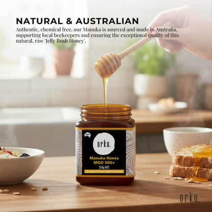 Orku MGO 500+ Australian Manuka Honey 250g - Raw Jelly Bush Honey