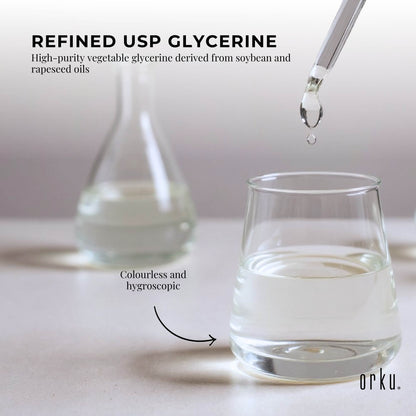 Orku Glycerine 99.9% Pure USP Food Cosmetic Grade - Vegetable Glycerol