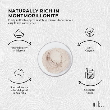 Orku Organic Bentonite Clay Powder Cosmetic Grade Montmorillonite