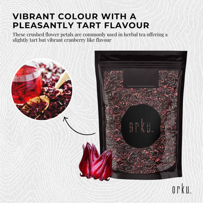 Orku Organic Hibiscus Rosella Flower Crushed Dried Herbal Tea