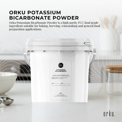 Orku Potassium Bicarbonate Powder Tubs FCC Food Grade - Baking Brewing Bulk