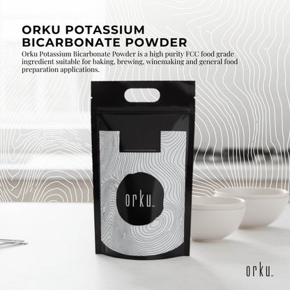 Orku Potassium Bicarbonate Powder FCC Food Grade - Baking Brewing Bulk